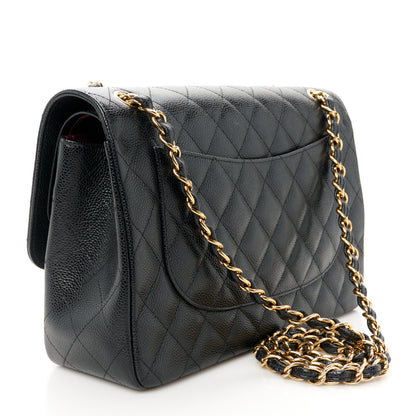 Chanel Caviar Quilted Jumbo Double Flap Black 3 of 12