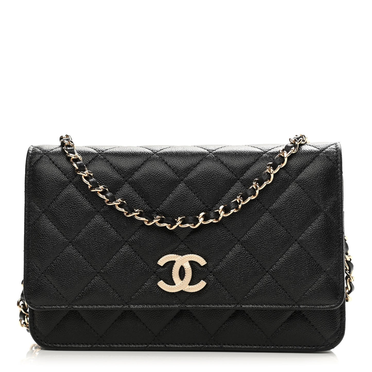Caviar Quilted Wallet On Chain WOC Black