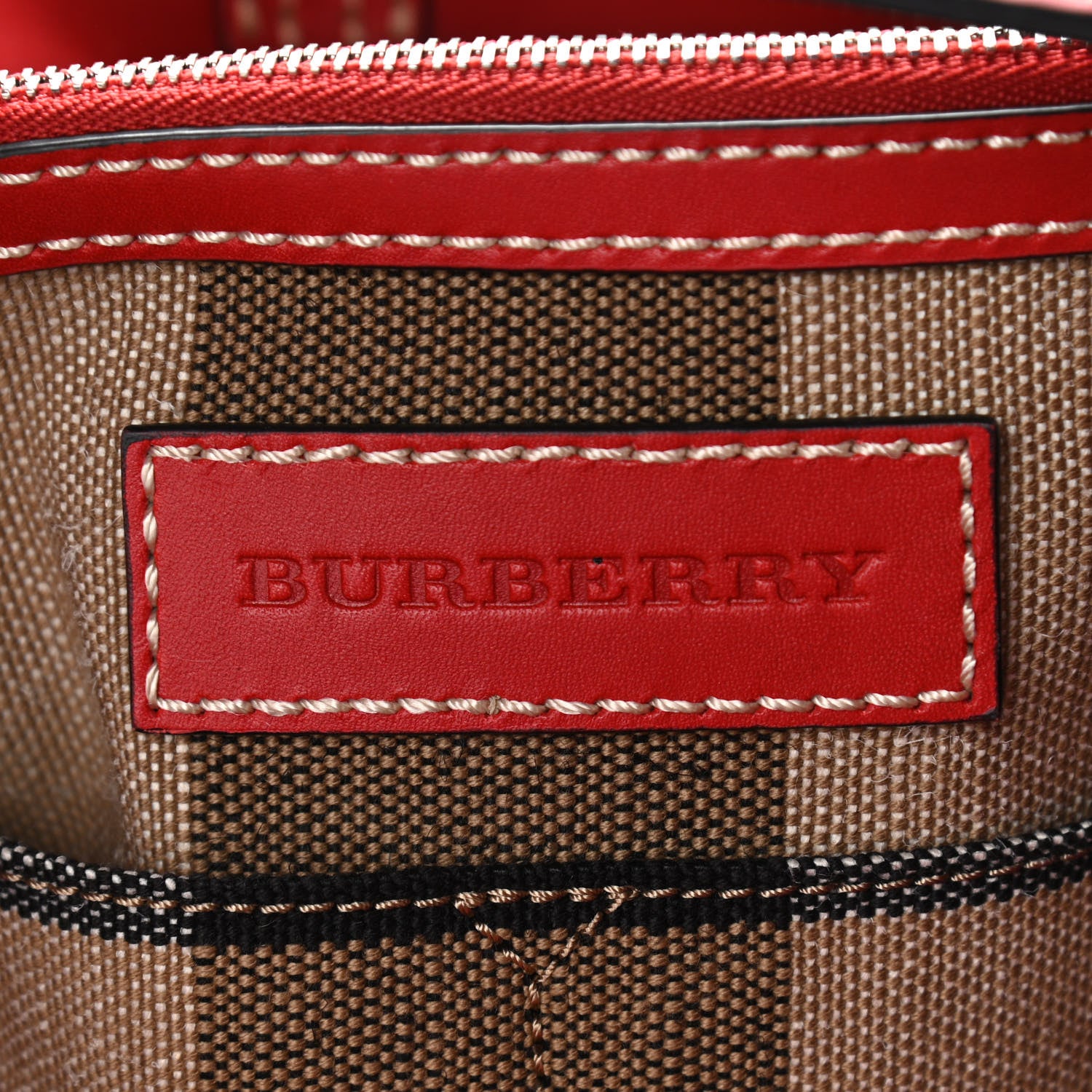 Burberry Canvas Mega Check Medium Ashby Hobo Cadmium Red 6 of 11