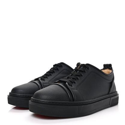 Christian Louboutin Calfskin Mens Adolon Junior Low Top Sneaker 42 Black 3 of 7