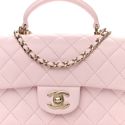 Chanel Lambskin Quilted Mini Top Handle Rectangular Flap Light Pink 8 of 11