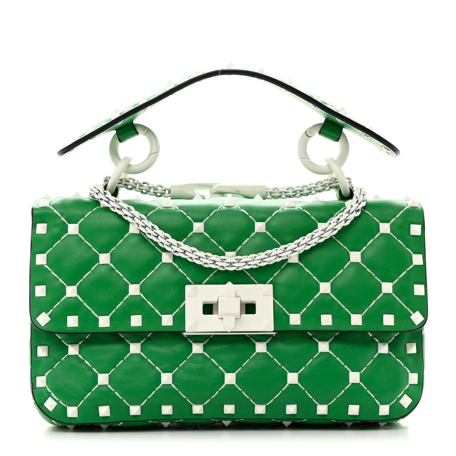 Valentino Garavani VALENTINO GARAVANI Nappa Small Free Rockstud Spike Shoulder Bag Peppermint 1 of 10
