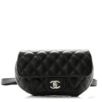 Chanel Calfskin Quilted CC Uniform Flap Belt Bag Black 1 of 11