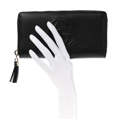 Gucci Pebbled Calfskin Soho Zip Around Wallet Black 2 of 6