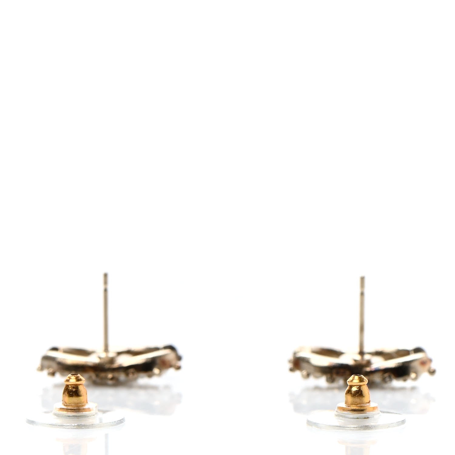 Chanel Crystal Pearl CC Earrings Gold 3 of 4