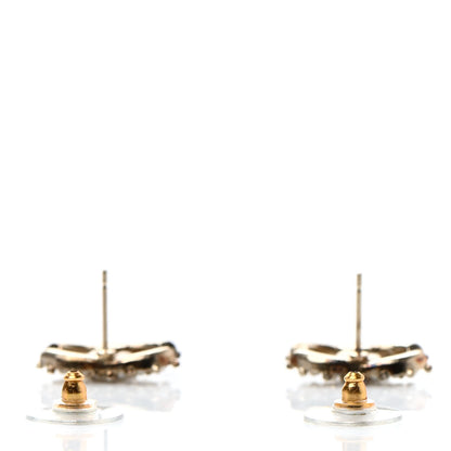Chanel Crystal Pearl CC Earrings Gold 3 of 4
