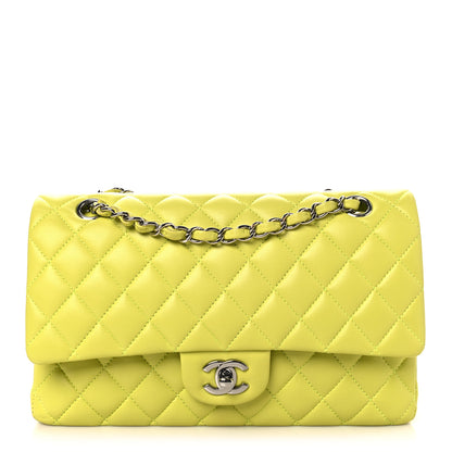 Chanel Lambskin Quilted Medium Double Flap Yellow 1 of 11