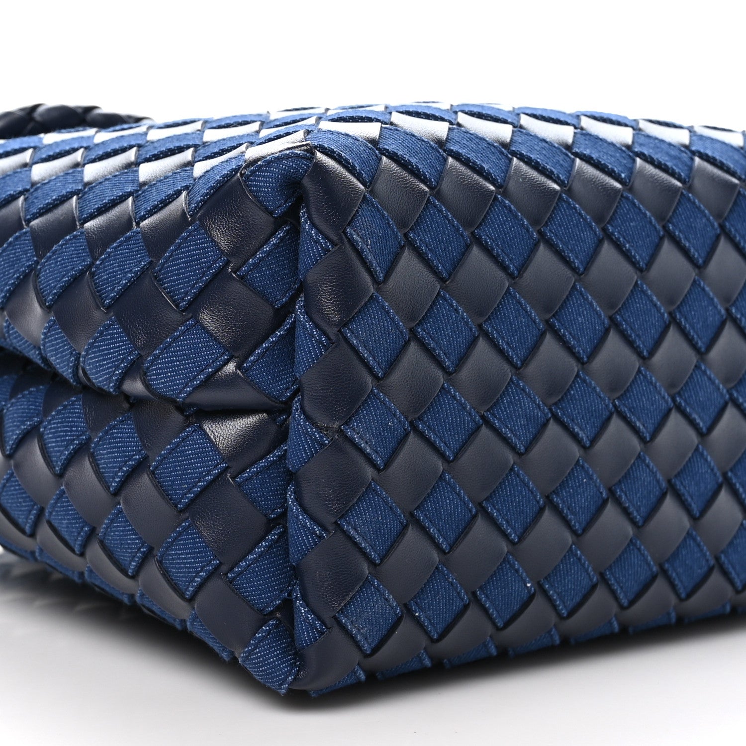 Bottega Veneta Nappa Intrecciato Denim Medium Andiamo Shoulder Bag Abyss Indigo 9 of 10