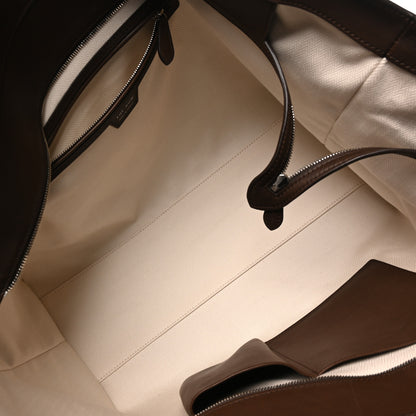 The Row Polished Saddle Calfskin Marlo 17 Tote Bag Deep Brown 5 of 9