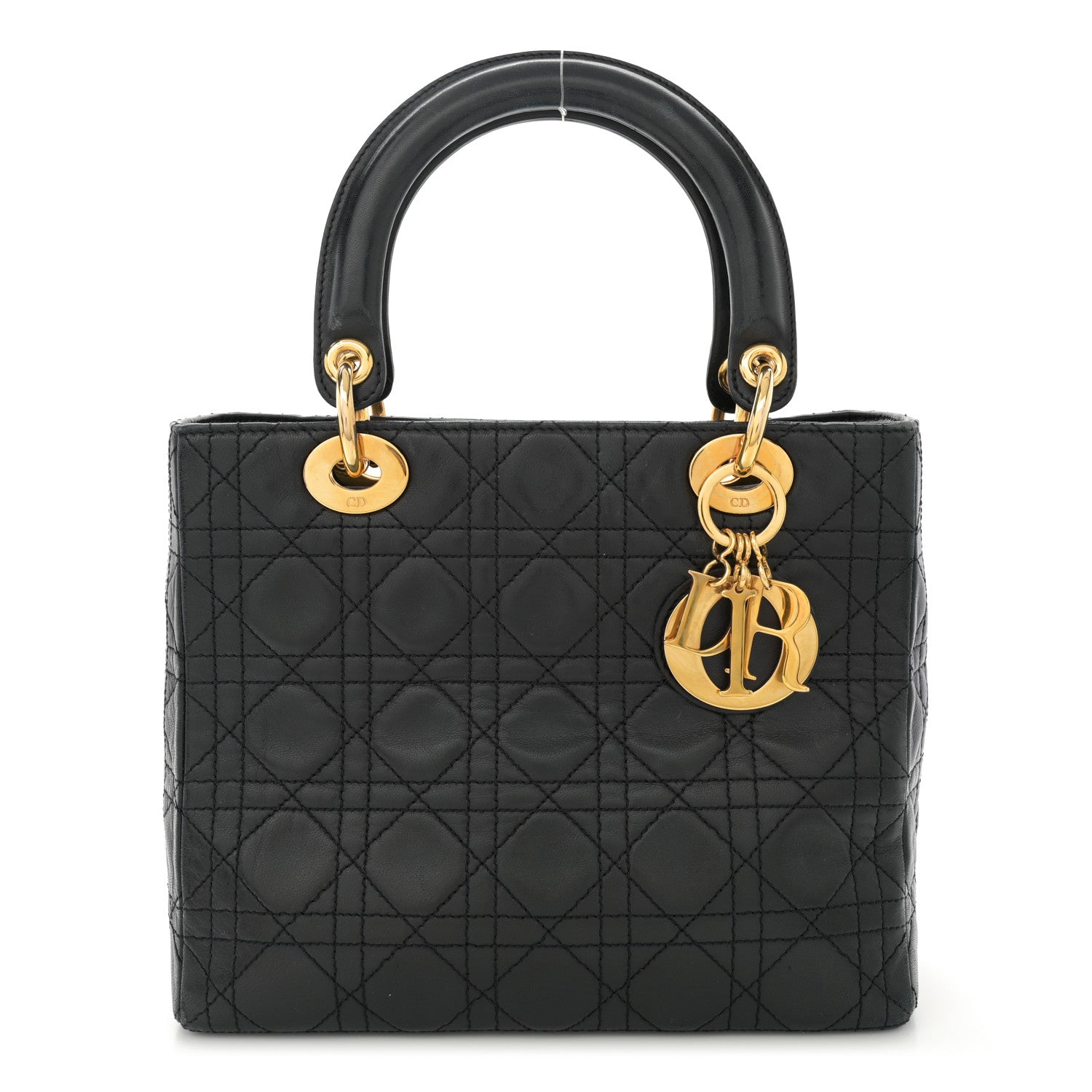 Christian Dior Lambskin Cannage Medium Lady Dior Black 1 of 15