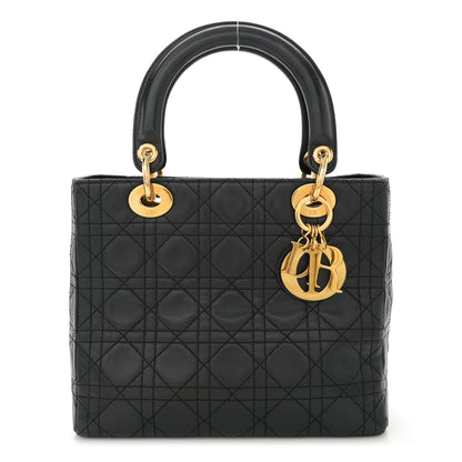 Christian Dior Lambskin Cannage Medium Lady Dior Black 1 of 15