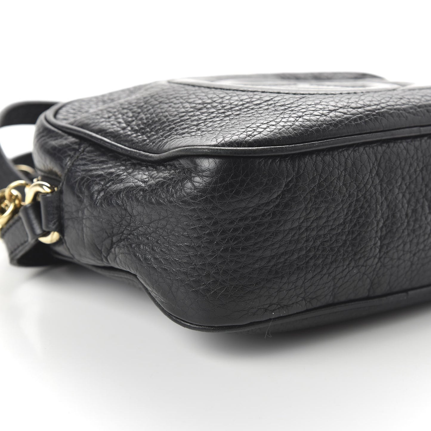 Pebbled Calfskin Small Soho Disco Bag Black