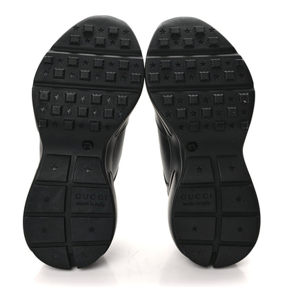 Gucci Dali Soft Calfskin Cut Out Interlocking G Womens Rhyton Sneakers 37.5 Black Ivoire 5 of 9
