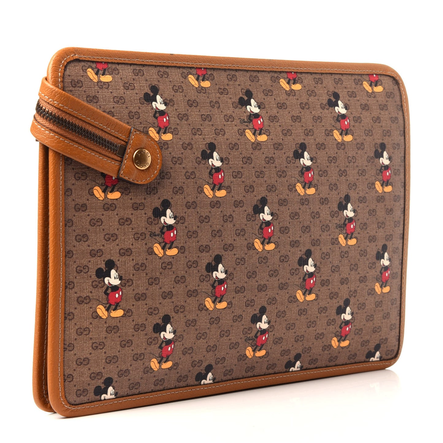 X DISNEY Mini Vintage GG Supreme Monogram Mickey Mouse Documents Holder Beige Vintage Sun Oil