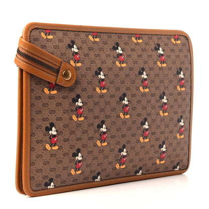 Gucci X DISNEY Mini Vintage GG Supreme Monogram Mickey Mouse Documents Holder Beige Vintage Sun Oil 3 of 10