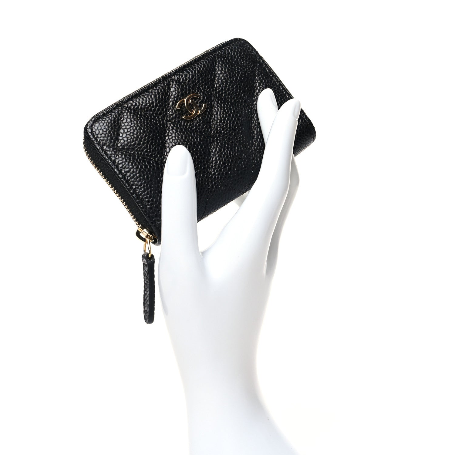 Chanel Caviar Quilted Zip Coin Purse Black 2 of 11