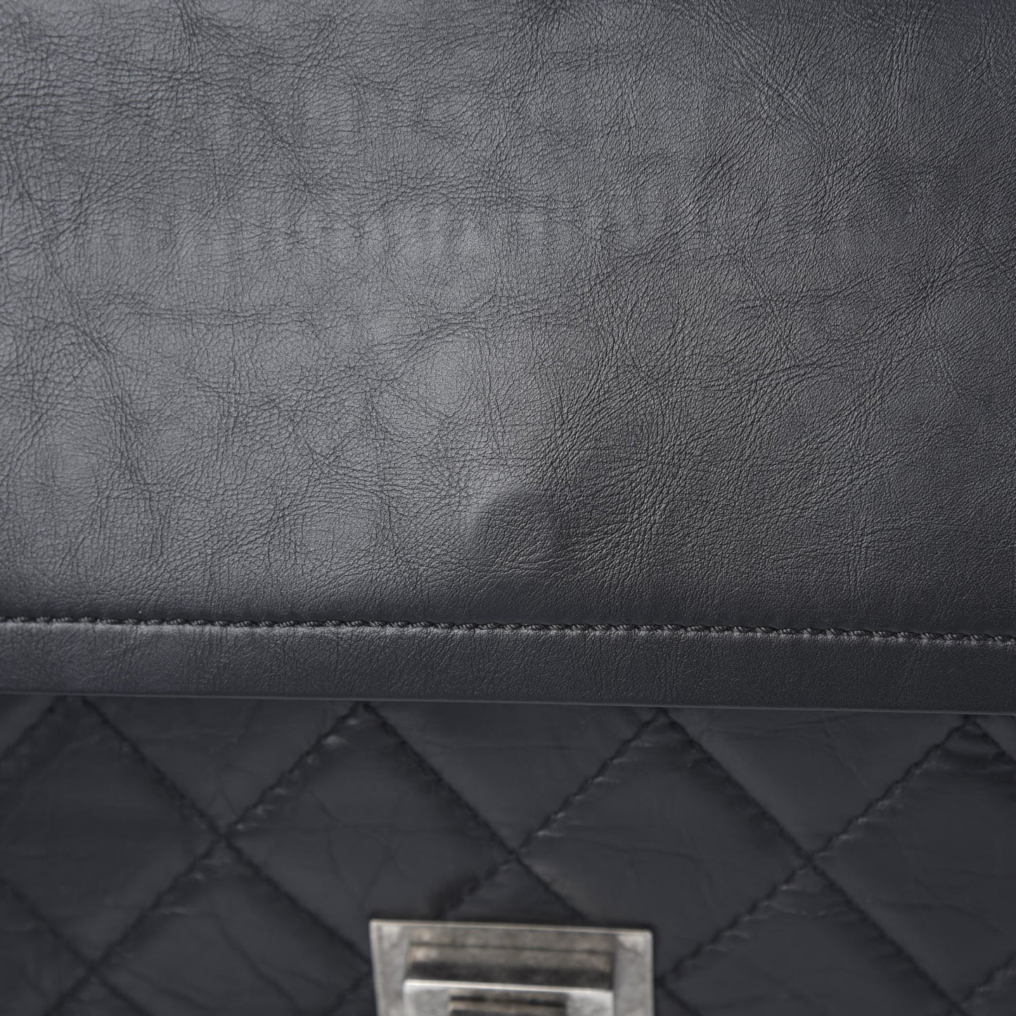 Aged Calfskin Quilted 2.55 Reissue 227 Flap Black
