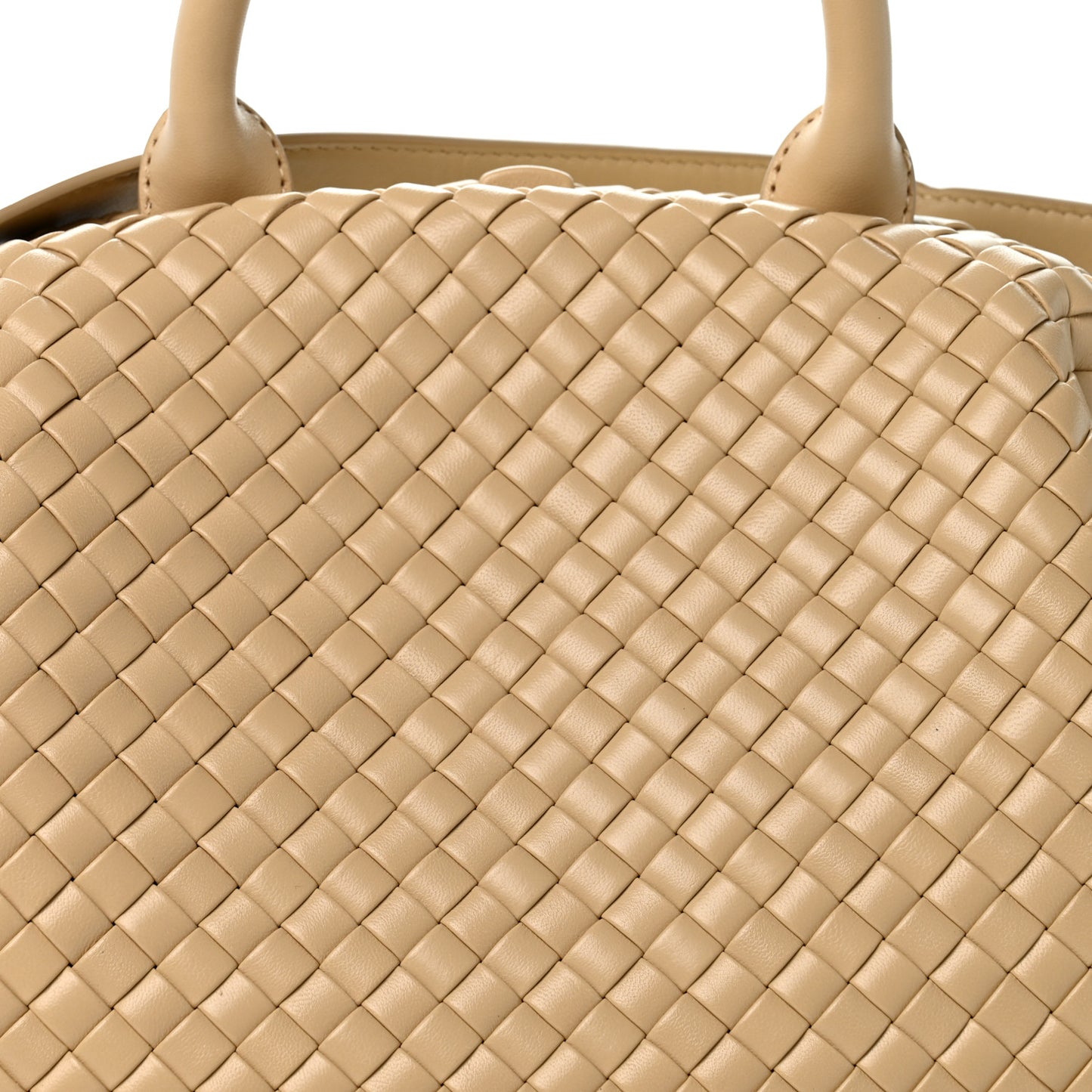 Nappa Intrecciato Padded The Top Handle Tote Bag Porridge