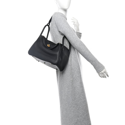 Hermes Taurillon Clemence Lindy 30 Black 2 of 11