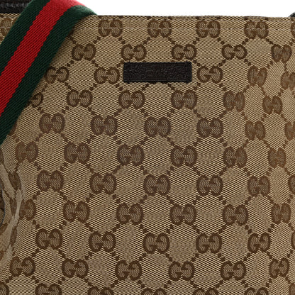 Gucci Monogram Web Small Flat Messenger Bag Brown 8 of 10