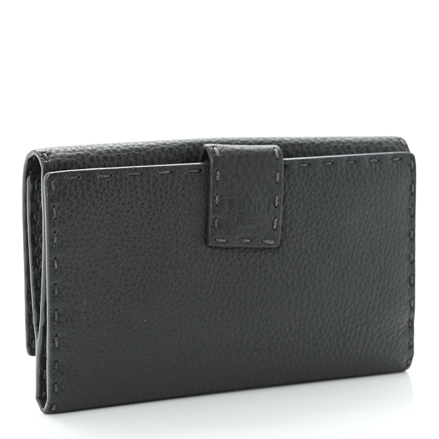 Fendi Cuoio Romano Selleria Peekaboo Continental Wallet Asfalto 3 of 10