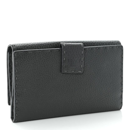 Fendi Cuoio Romano Selleria Peekaboo Continental Wallet Asfalto 3 of 10
