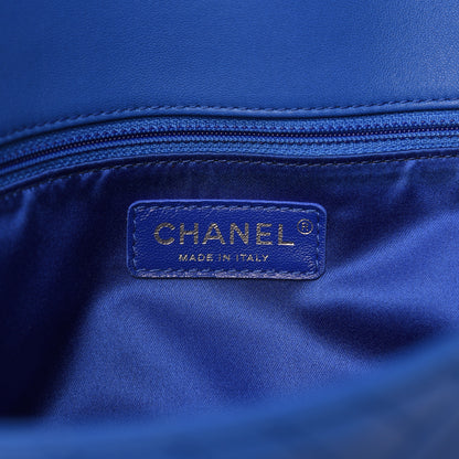 Chanel Lambskin Large CC Crossing Flap Blue 6 of 12