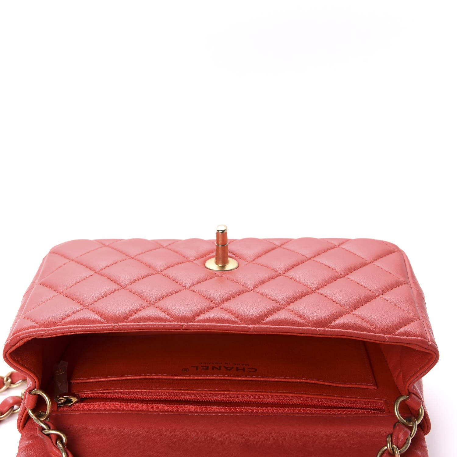 Chanel Lambskin Quilted Mini Rectangular Flap Red 4 of 12