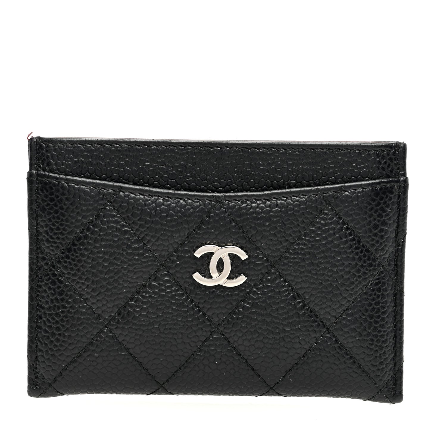 Caviar Quilted Card Holder Black