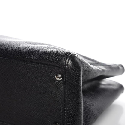 Chanel Calfskin Mademoiselle Lock Cerf Shopper Tote Black 11 of 11