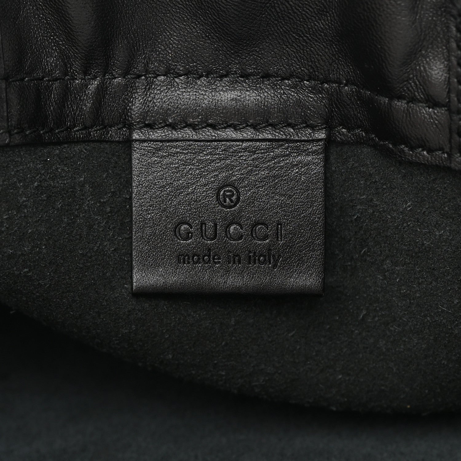 Gucci Calfskin Logo Drawstring Backpack Black 7 of 11