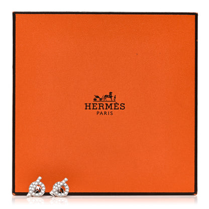 Hermes 18K White Gold Diamond Finesse Earrings 5 of 5
