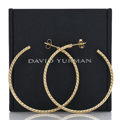 David Yurman 18K Yellow Gold Large Cablespira Hoop Earrings 5 of 5