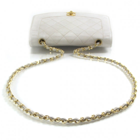 Chanel Vintage Lambskin Medium Flap Bag White 6 of 13