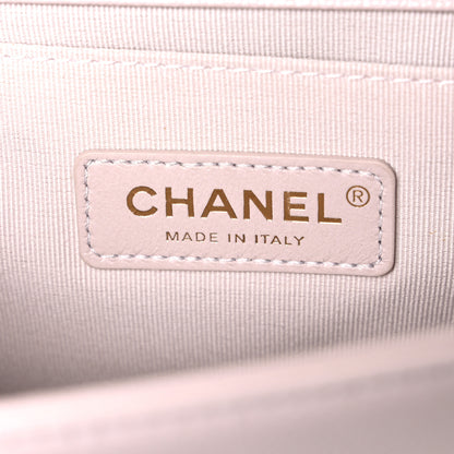 Chanel Caviar Chevron Quilted Medium Boy Flap Light Pink 6 of 10