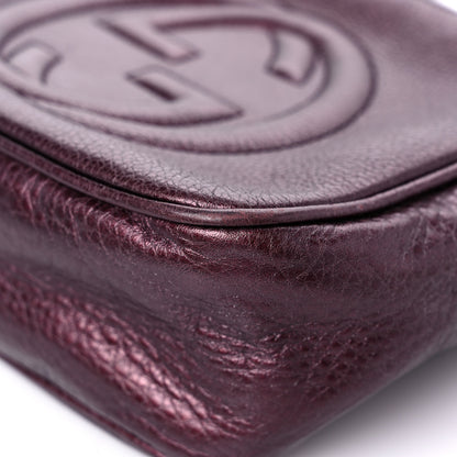Gucci Metallic Pebbled Calfskin Small Soho Disco Bag Burgundy 8 of 17