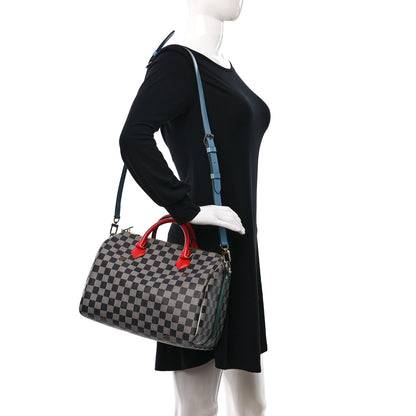 Louis Vuitton Damier Speedy Bandouliere 30 Black White 2 of 11
