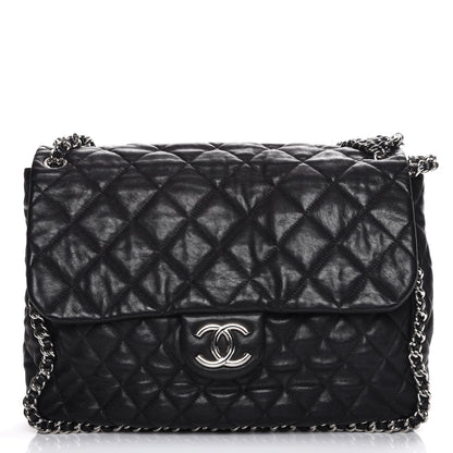 Chanel Washed Lambskin Quilted Maxi Chain Around Flap Black 1 of 8