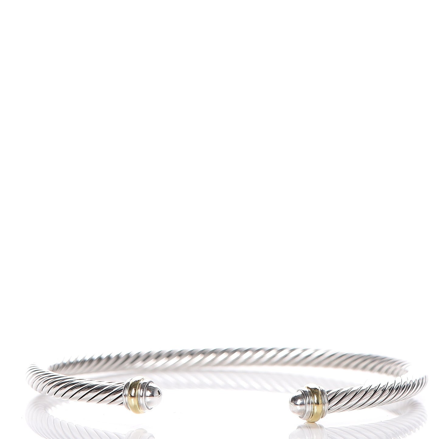 Sterling Silver 18K Yellow Gold 4mm Cable Classics Bracelet