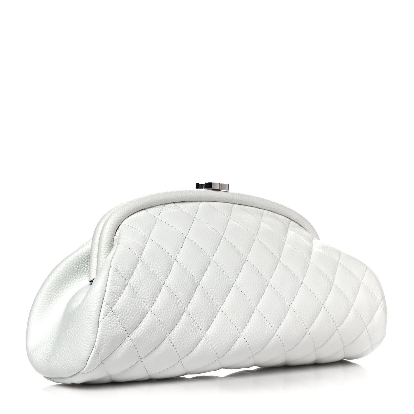 Caviar Quilted Timeless Clutch White