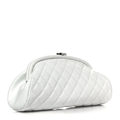 Chanel Caviar Quilted Timeless Clutch White 3 of 10