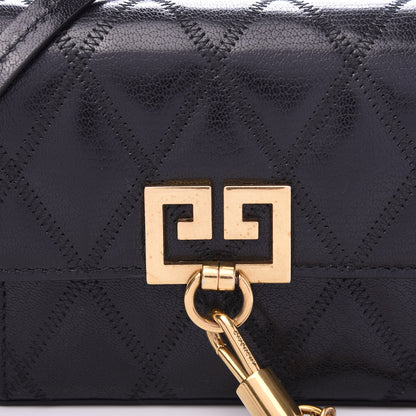 Givenchy Goatskin Quilted GV3 Mini Pocket Convertible Bag Black 8 of 9