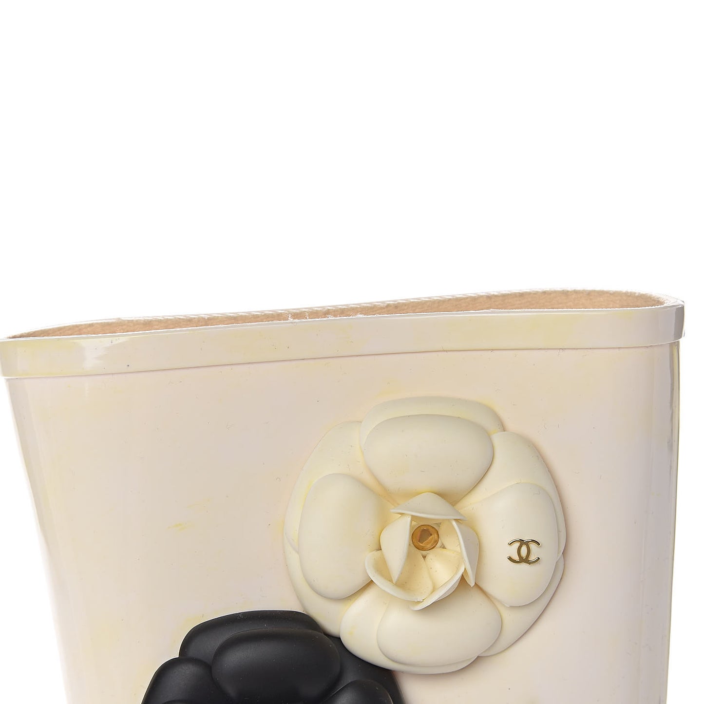 Rubber Camellia Rain Boots 40 White