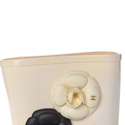 Chanel Rubber Camellia Rain Boots 40 White 13 of 21