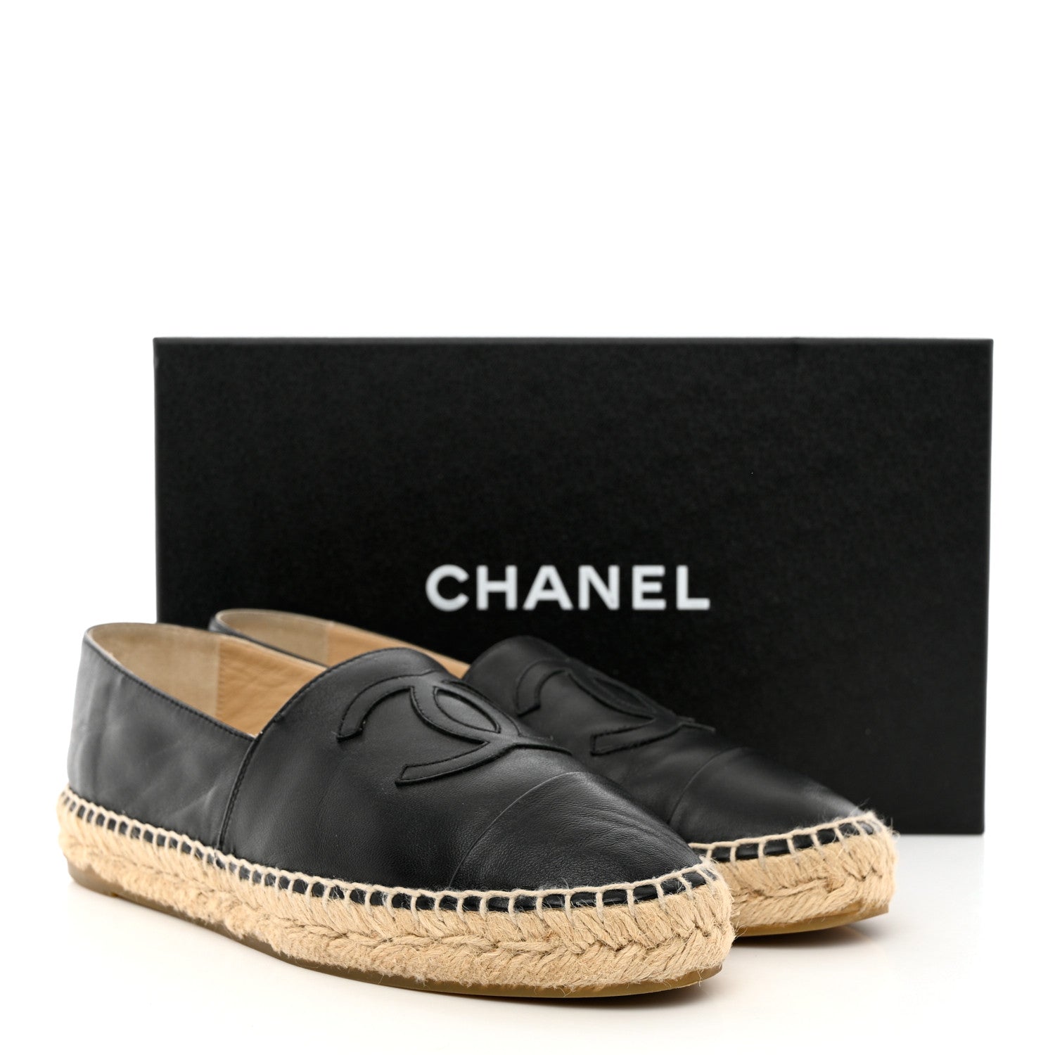 Chanel Lambskin CC Espadrilles 39 Black 10 of 10
