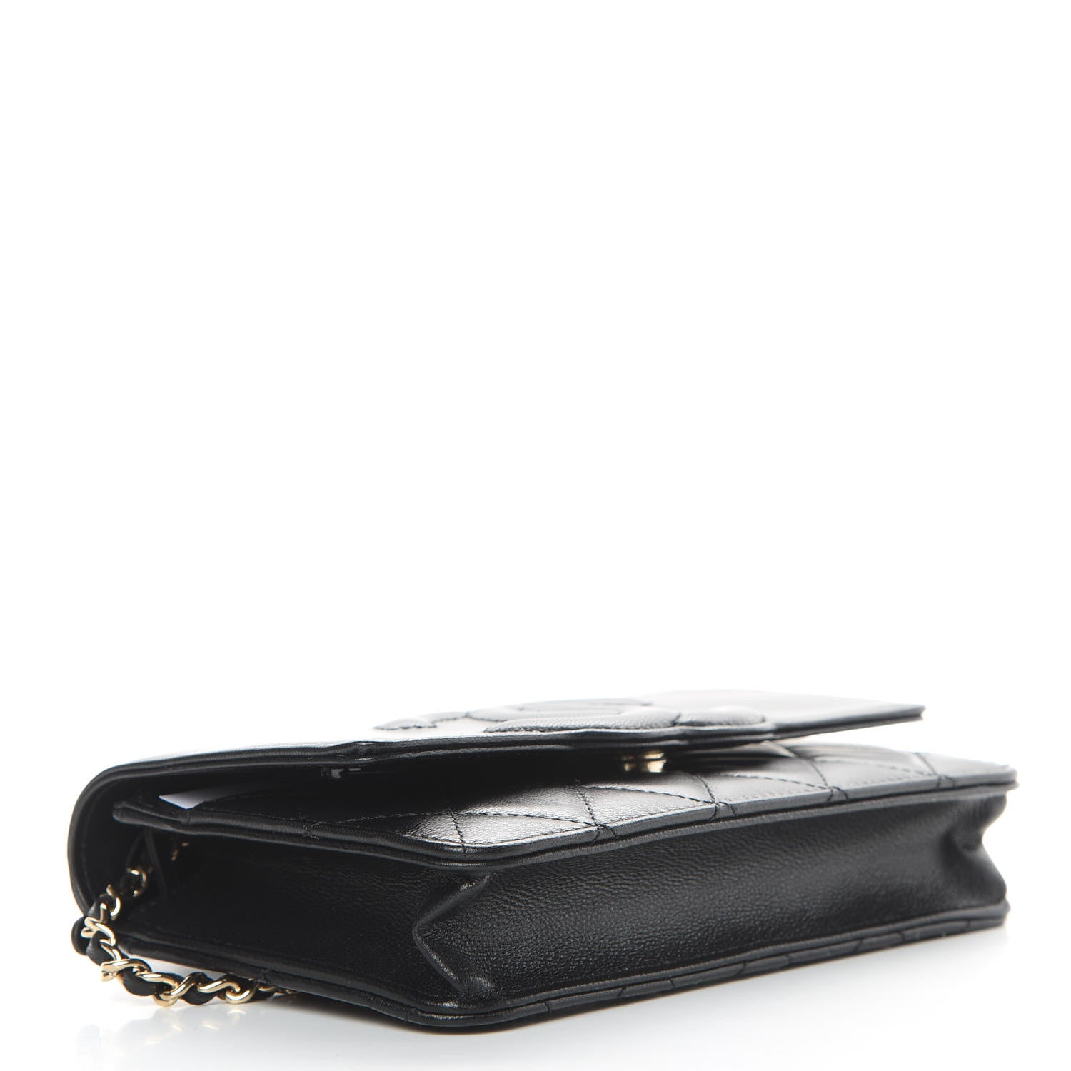 Chanel Goatskin Quilted Timeless CC Wallet On Chain WOC Black 4 of 14