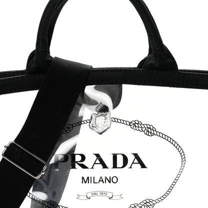 Prada PVC Canapa Tote Black 9 of 11