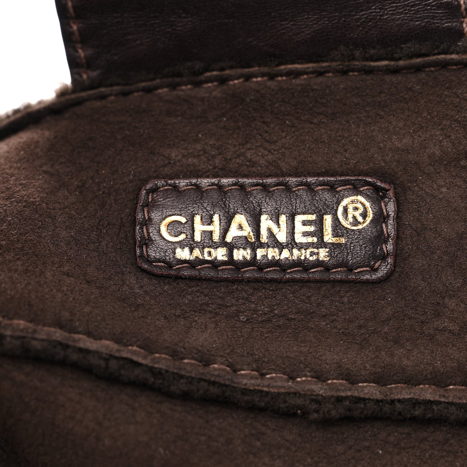 Chanel Shearling Accordion Flap Brown 6 of 10