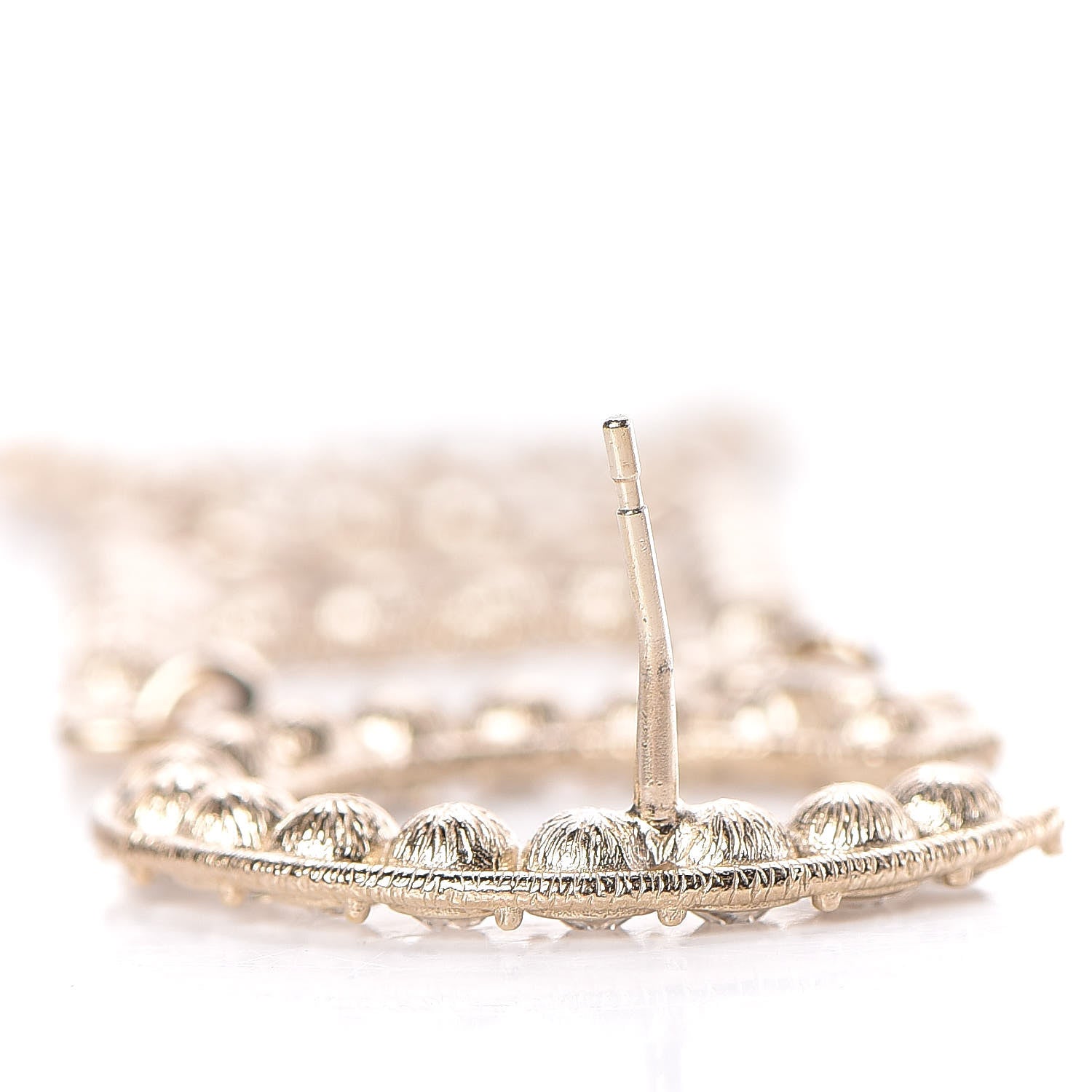 Chanel Crystal Cha-Nel Logo Drop Earrings Gold 6 of 7
