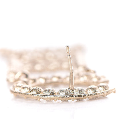 Chanel Crystal Cha-Nel Logo Drop Earrings Gold 6 of 7